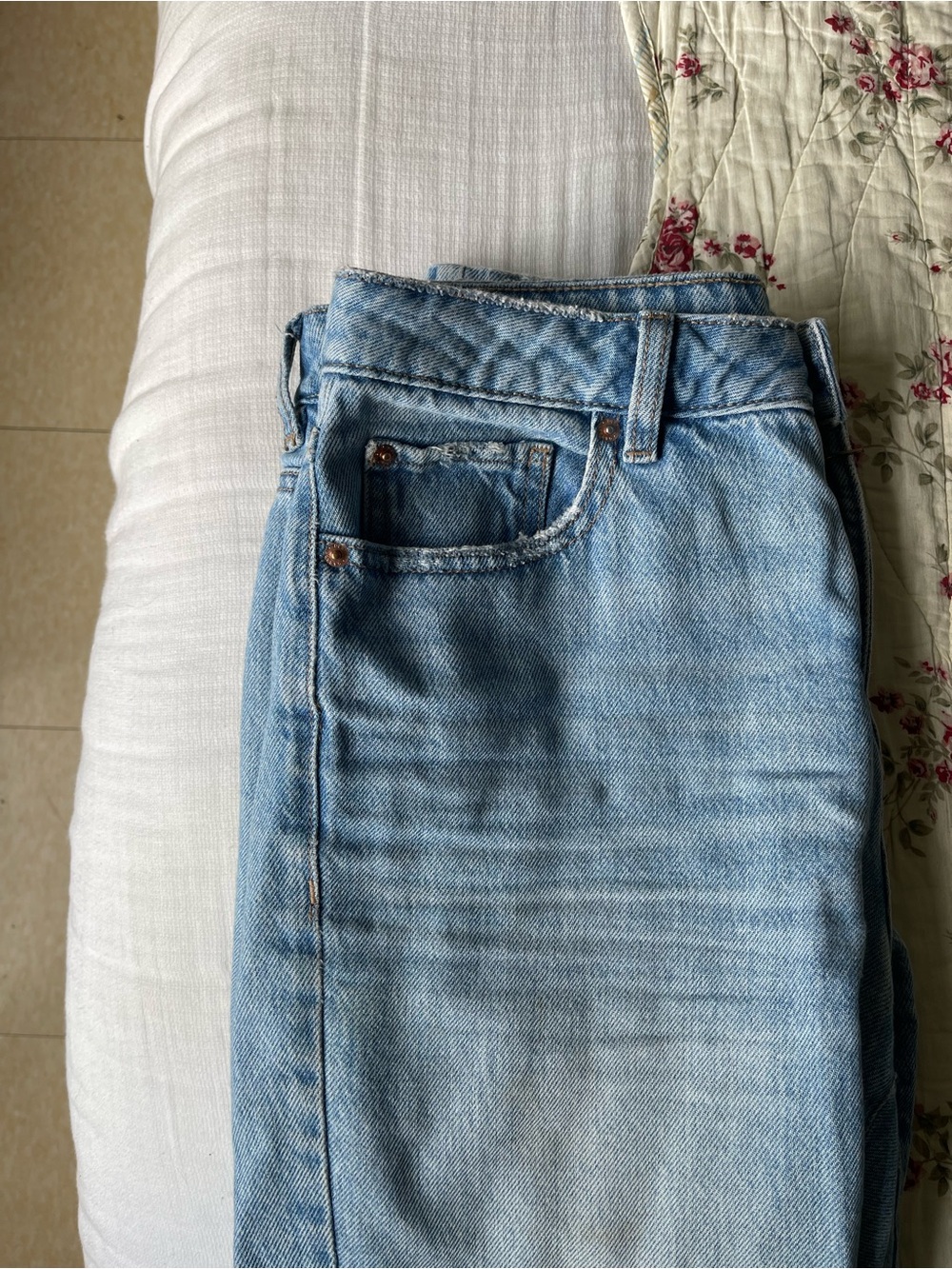 Garage Light Blue Straight Leg Jeans